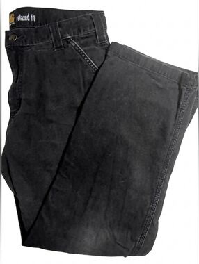 Carhartt Relaxed Fit Straight Leg Canvas Work Pants Black 32x30